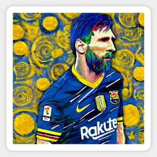 Messi oil painting van gogh style art tshirt Sticker